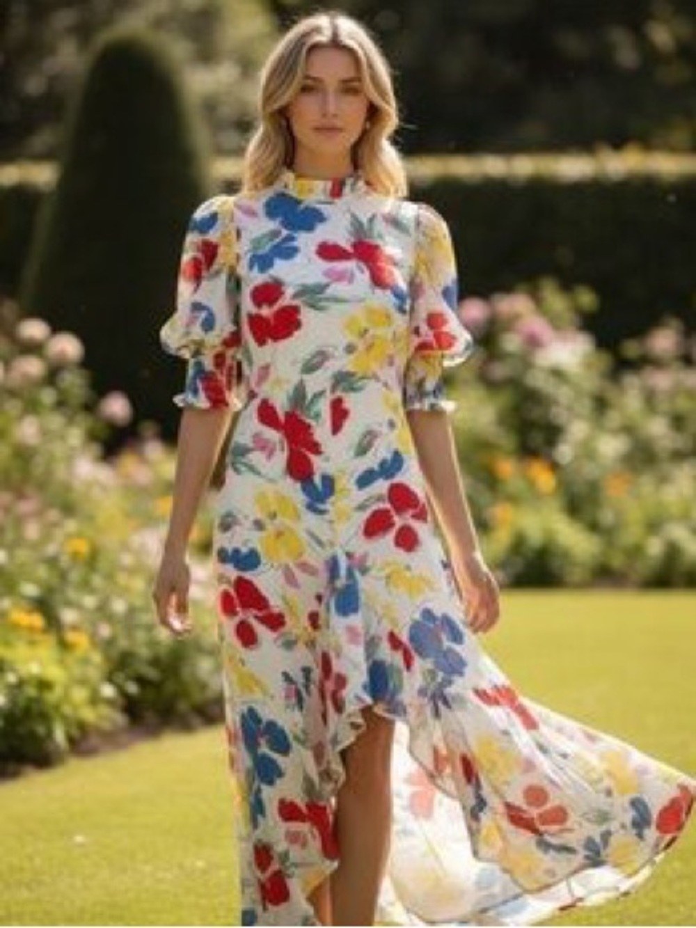Rixo x target floral multi color ruffle midi dress new nwt